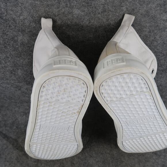 Old Navy Shoes Big Kids 5 Casual Sneakers High Top Canvas Lace Up White Trainers - Picture 11 of 11